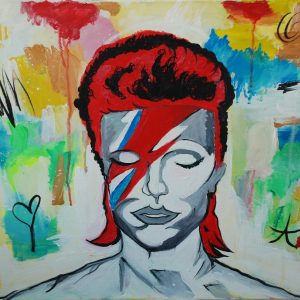 Bowie, acrylic painting by Jessica Ashby