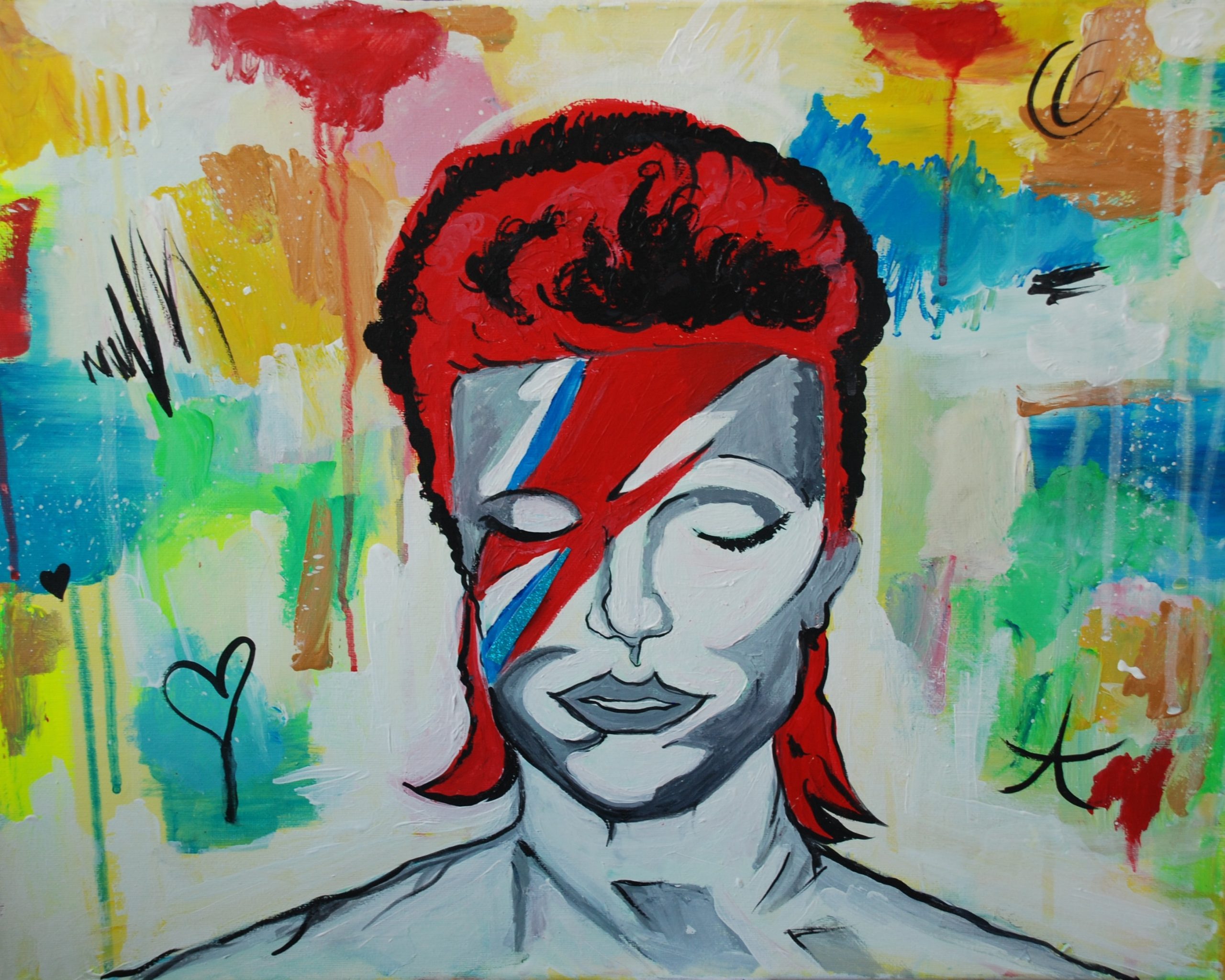 Bowie, acrylic painting by Jessica Ashby